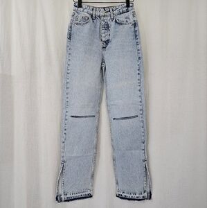 Piral High Rise Ripped Jeans in Blue Acid Wash Women’s Size XS